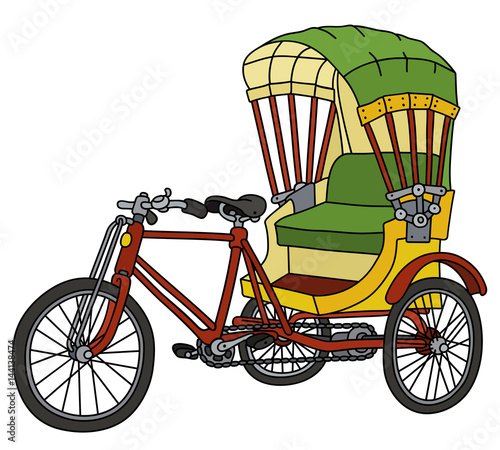 Fotografie, Obraz Old color bangladeshi cycle rickshaw