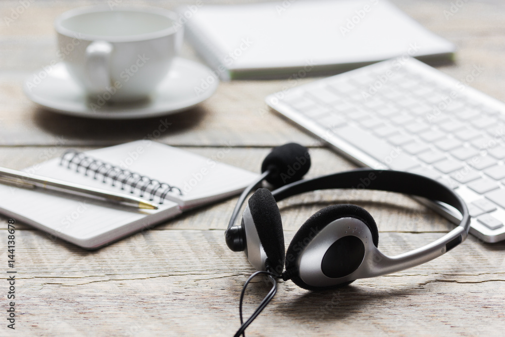 call center manager work desk with headset and keyboard call center manager work desk with headset and keyboard