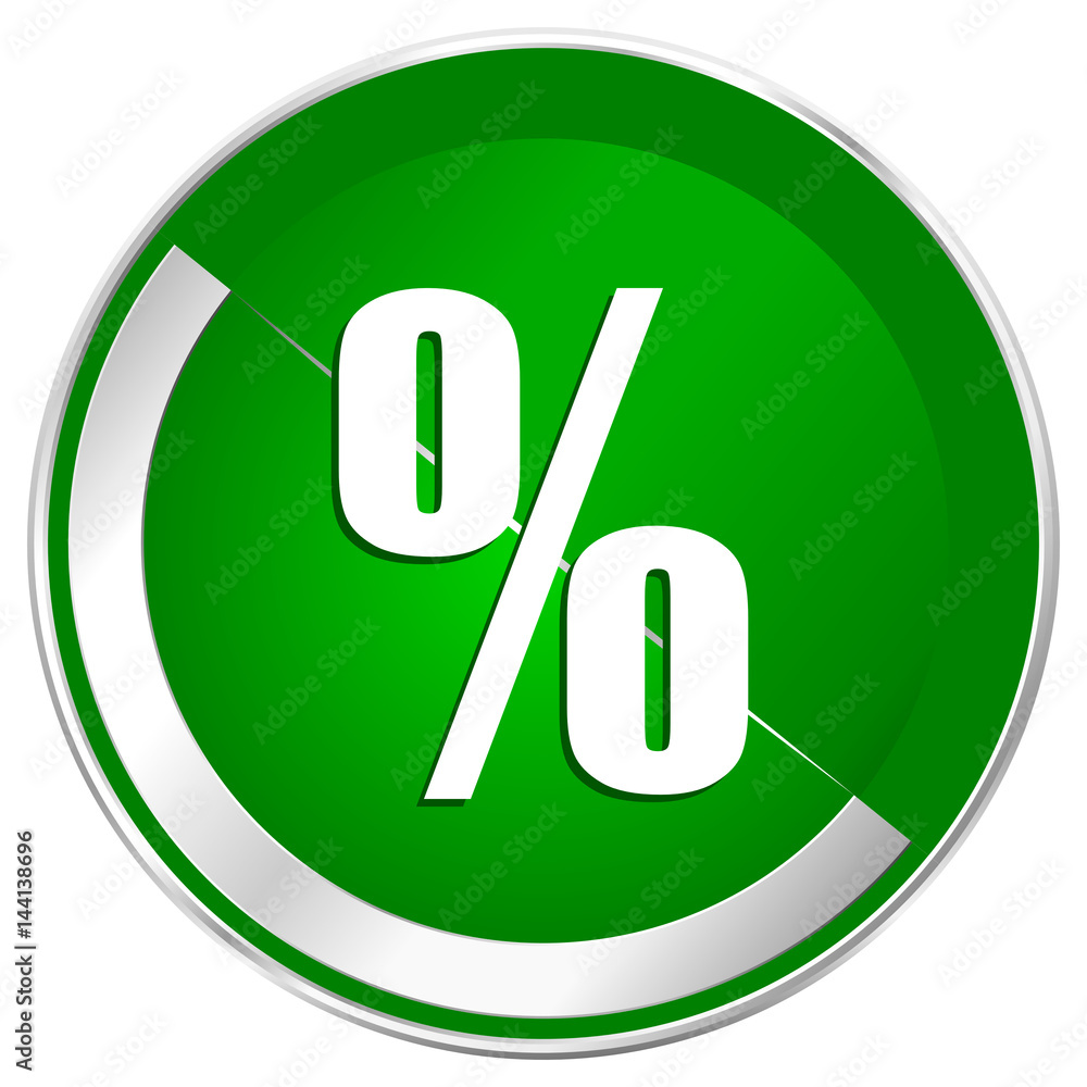 Percent silver metallic border green web icon for mobile apps and internet. Percent silver metallic border green web icon for mobile apps and internet.