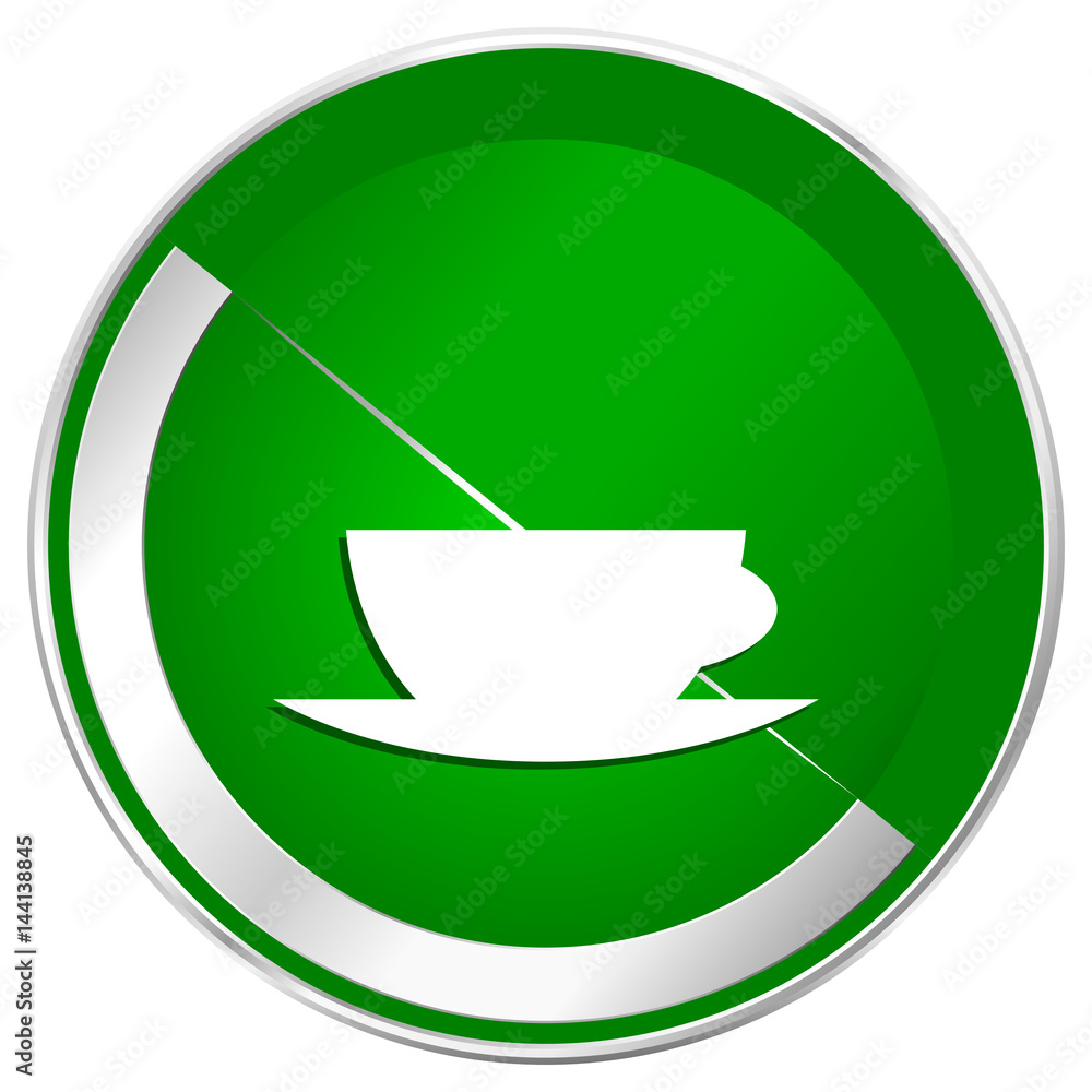Espresso silver metallic border green web icon for mobile apps and internet. Espresso silver metallic border green web icon for mobile apps and internet.