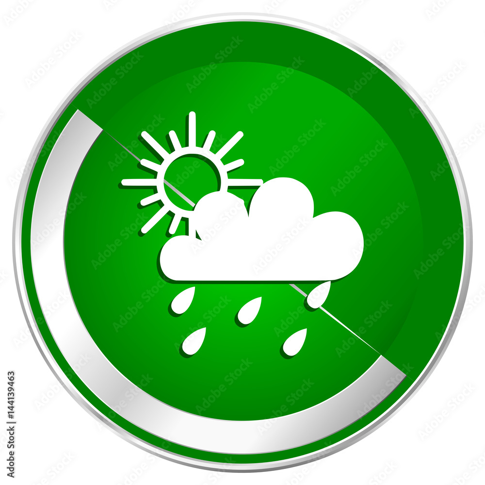 Rain silver metallic border green web icon for mobile apps and internet. Rain silver metallic border green web icon for mobile apps and internet.