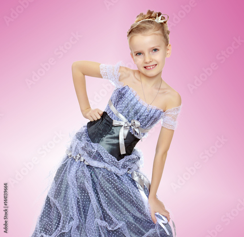 Beautiful little girl in Princess dress.