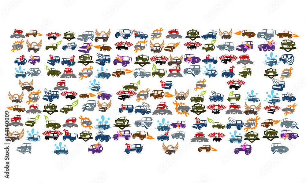 Naklejka premium Adventure Car Bundle Collections