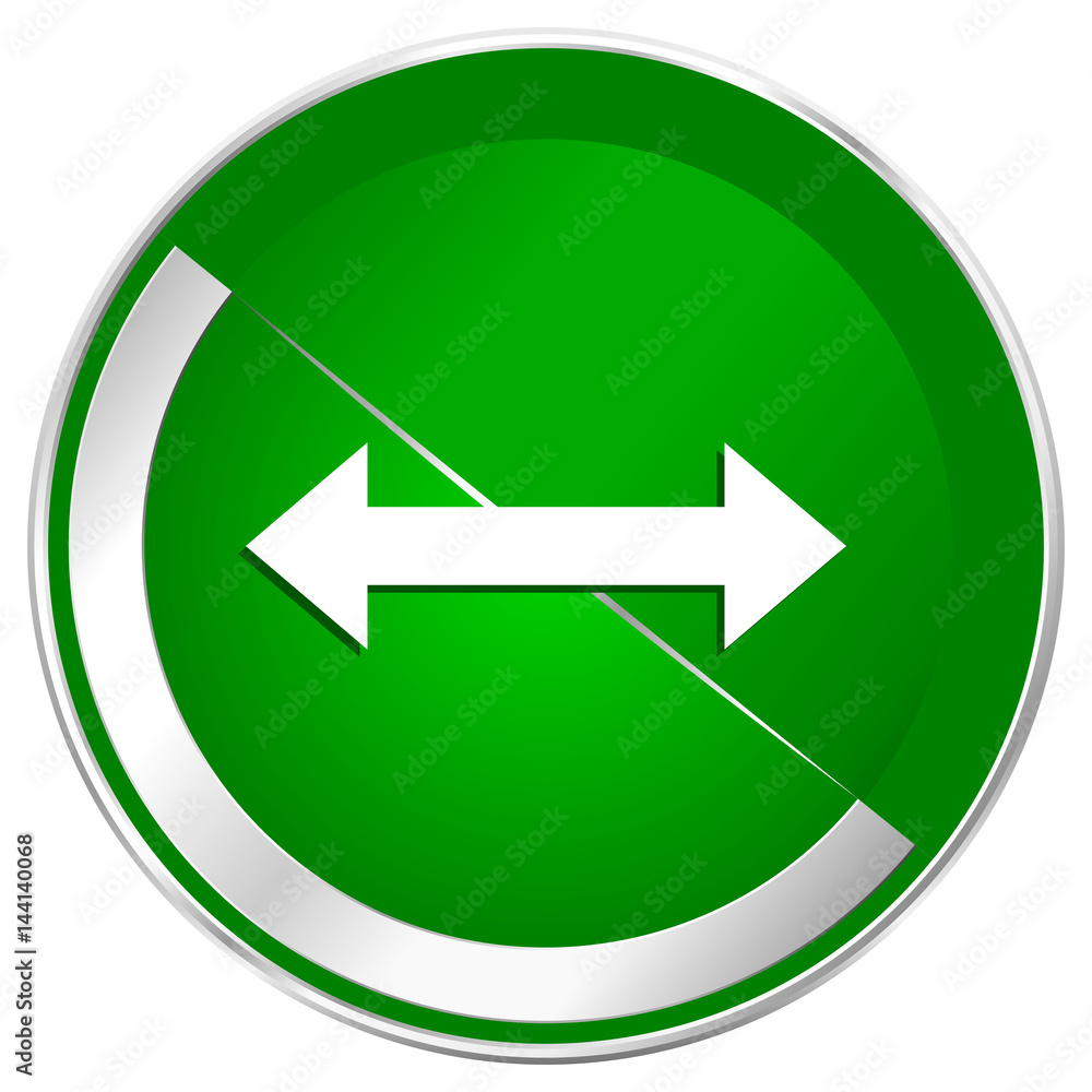 Arrow silver metallic border green web icon for mobile apps and internet. Arrow silver metallic border green web icon for mobile apps and internet.