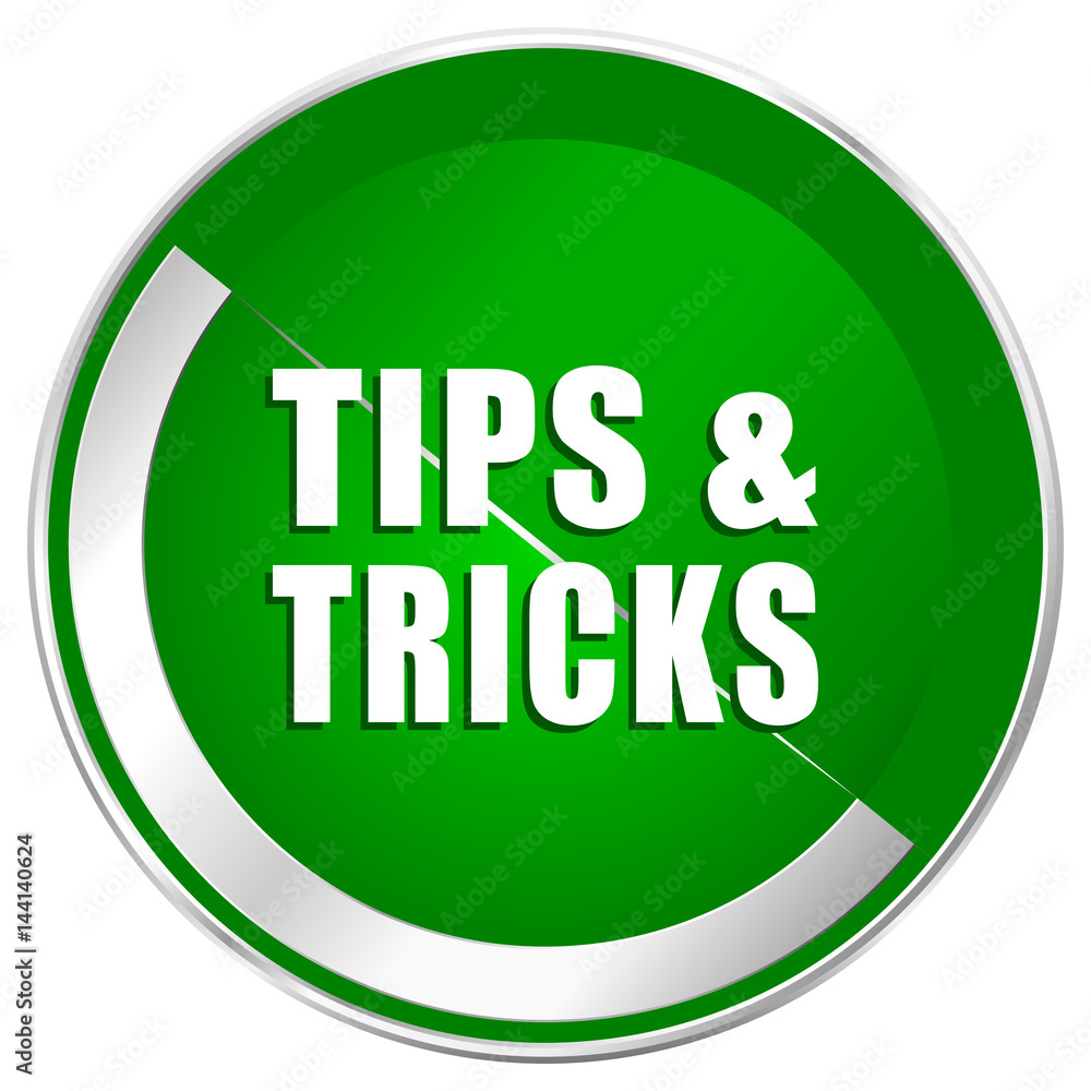 Tips tricks silver metallic border green web icon for mobile apps and internet. Tips tricks silver metallic border green web icon for mobile apps and internet.
