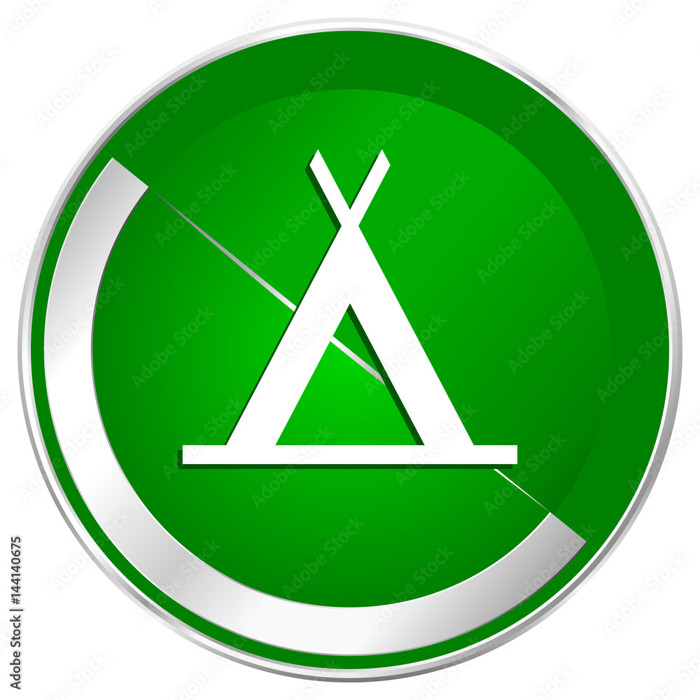 Camp silver metallic border green web icon for mobile apps and internet. Camp silver metallic border green web icon for mobile apps and internet.