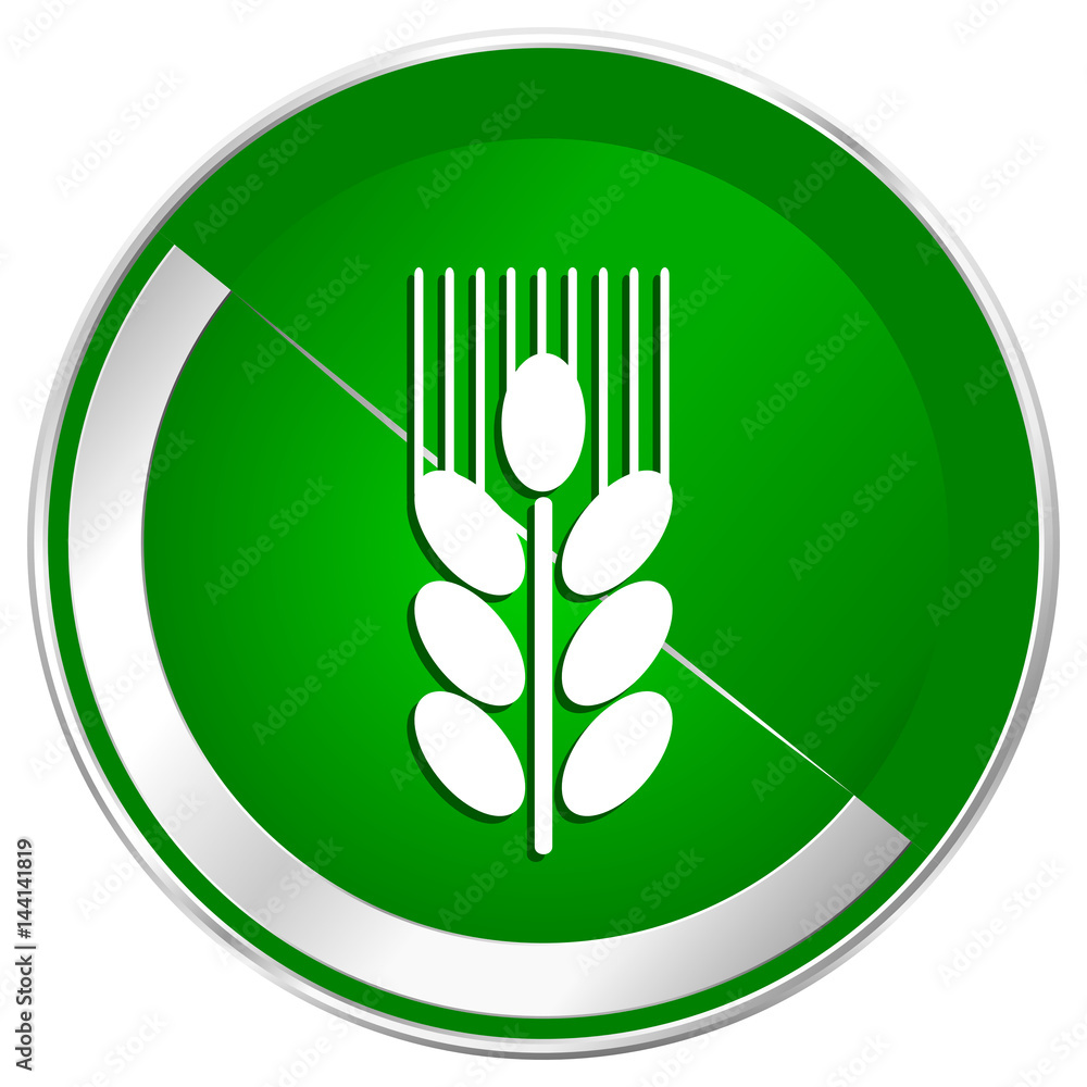 Grain silver metallic border green web icon for mobile apps and internet. Grain silver metallic border green web icon for mobile apps and internet.