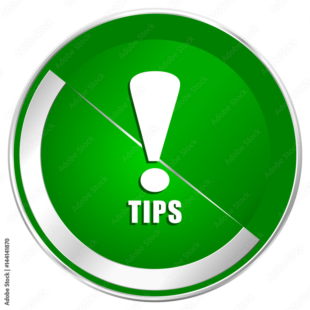 Tips silver metallic border green web icon for mobile apps and internet. Tips silver metallic border green web icon for mobile apps and internet.