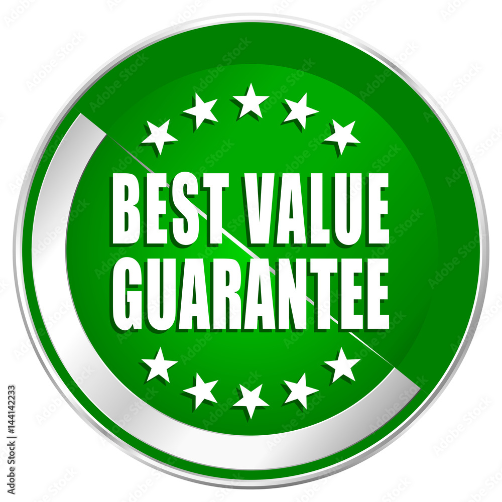 Best value guarantee silver metallic border green web icon for mobile apps and internet. Best value guarantee silver metallic border green web icon for mobile apps and internet.