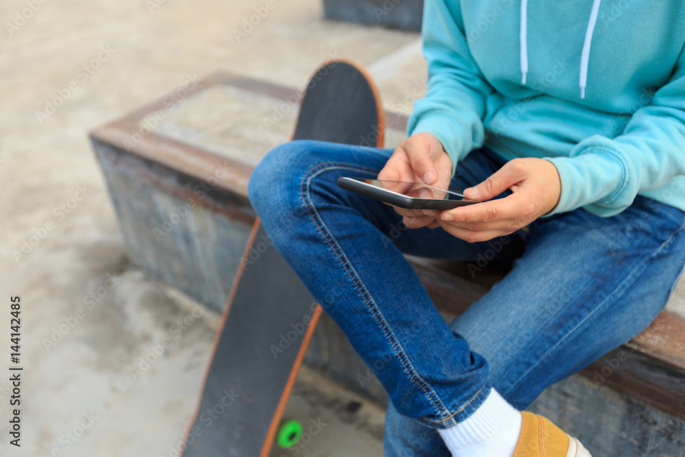 Young skateboarder riding skateboard Young skateboarder riding skateboard