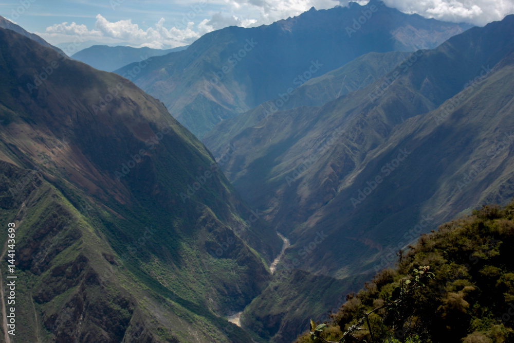 Valley of shadows in the Andes