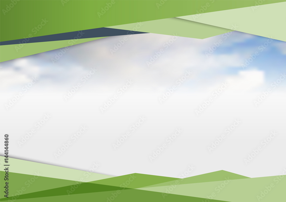 Obraz premium Greenery Background template for presentation with empty copy space. illustration vector artwork