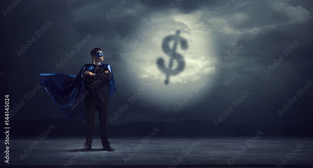 Fototapeta premium Employee with super skills . Mixed media