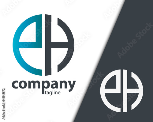 Initial Letter EH PH With Linked Circle Logo