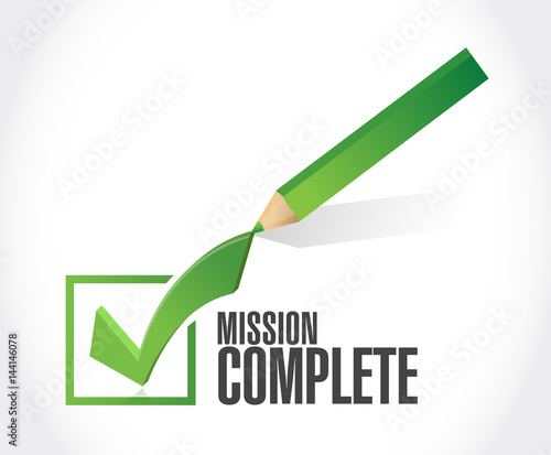 Slika na platnu mission complete check sign concept