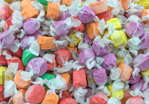 Saltwater Taffy Candy Background. photo