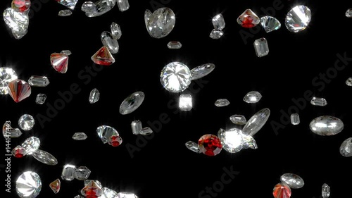 Diamonds Falling Loop Background Full HD