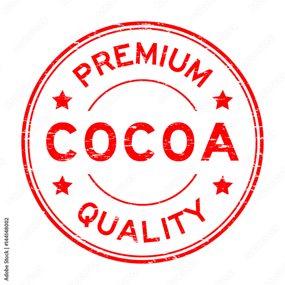 Grunge red premium quality cocoa round rubber seal stamp Grunge red premium quality cocoa round rubber seal stamp