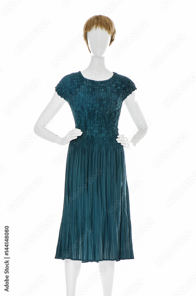 female white evening dress on a dummy isolated female white evening dress on a dummy isolated