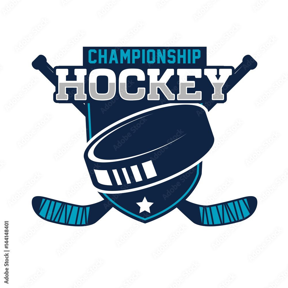 Naklejka premium Hockey championship logo