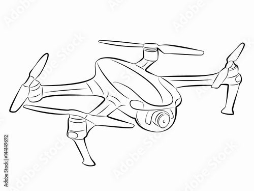illustration of a drone flying, vector draw