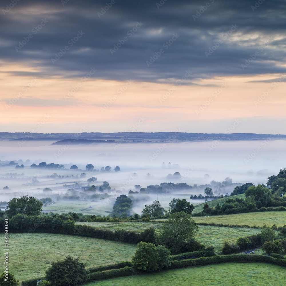 Obraz premium Somerset Levels from Glastonbury Tor England