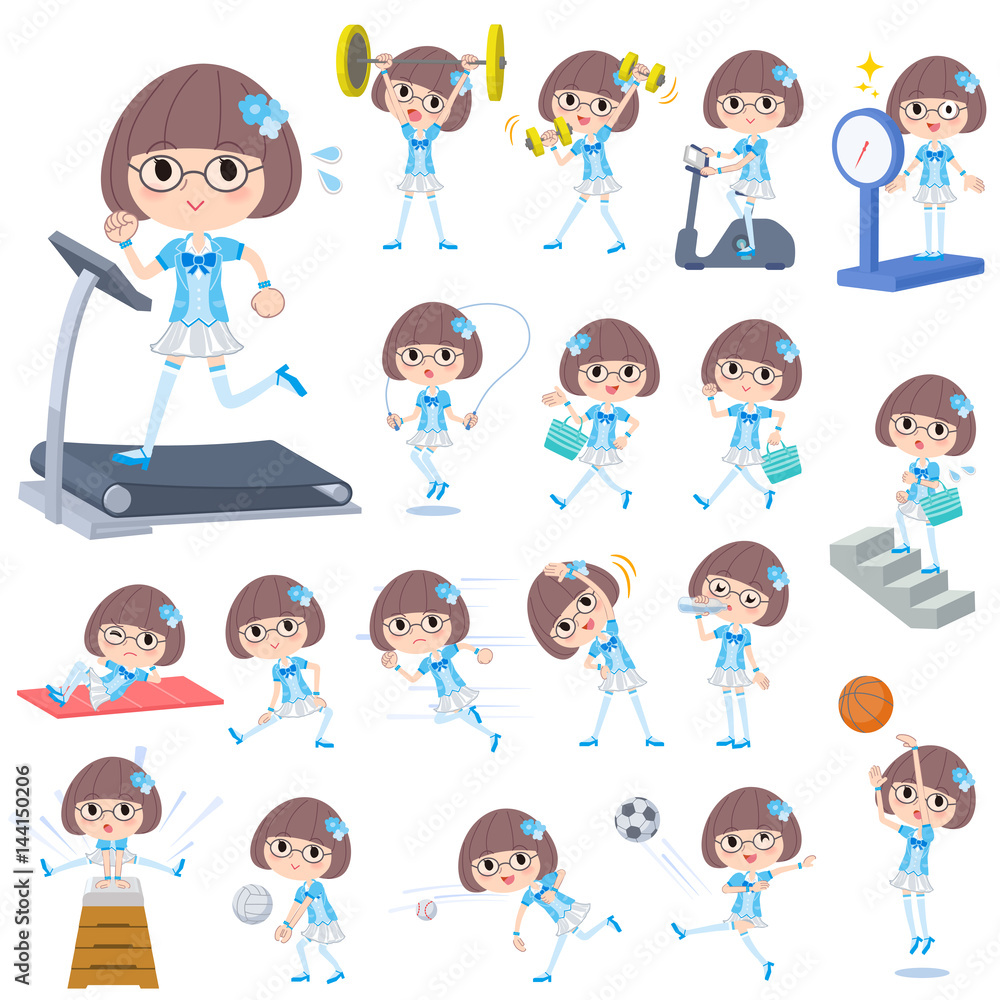 Pop idol in blue costume Sports & exercise Pop idol in blue costume Sports & exercise
