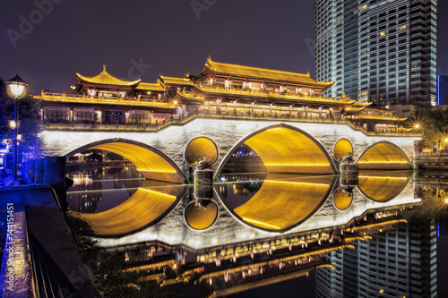 Anshun Bridge across the Jin River in Chengdu, China