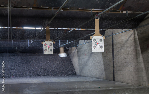 Target rows at a shooting range.