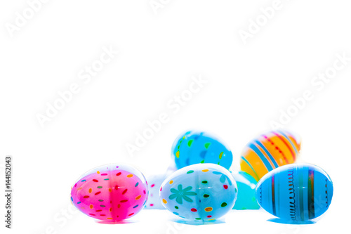 Colorful Easter eggs, isolated on white.