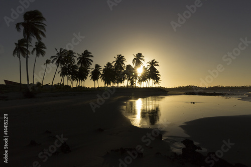 Fototapeta Naklejka Na Ścianę i Meble -  Pôr do sol na praia - Natal, Brazil