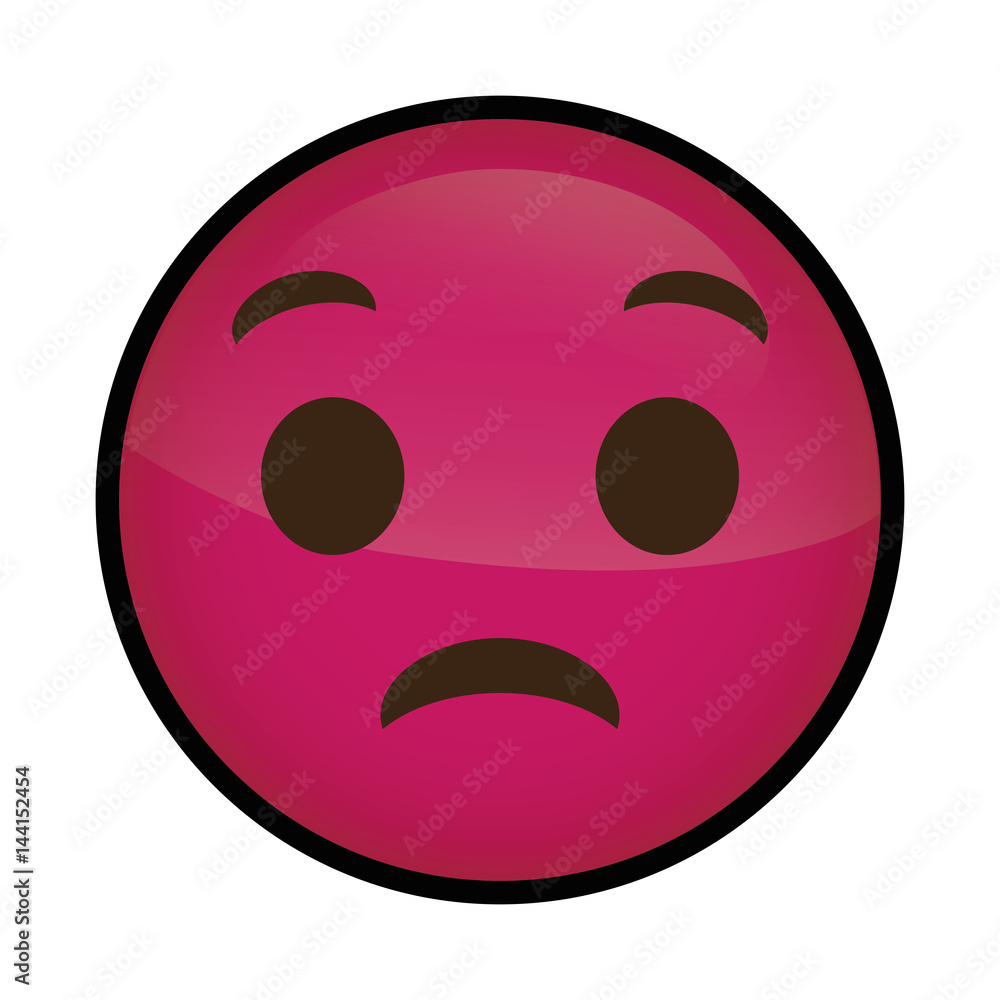 Fototapeta premium sad cartoon face icon over white background. colorful design. vector illustration