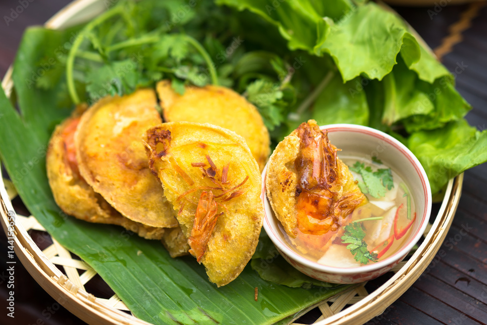 Vietnamese shrimp pancake (Banh Tom in Vietnamese) Stock Photo | Adobe ...