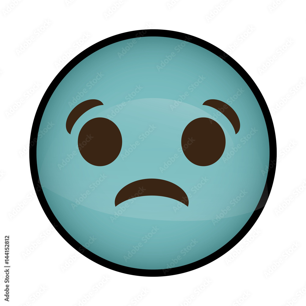 Fototapeta premium sad cartoon face icon over white background. colorful design. vector illustration