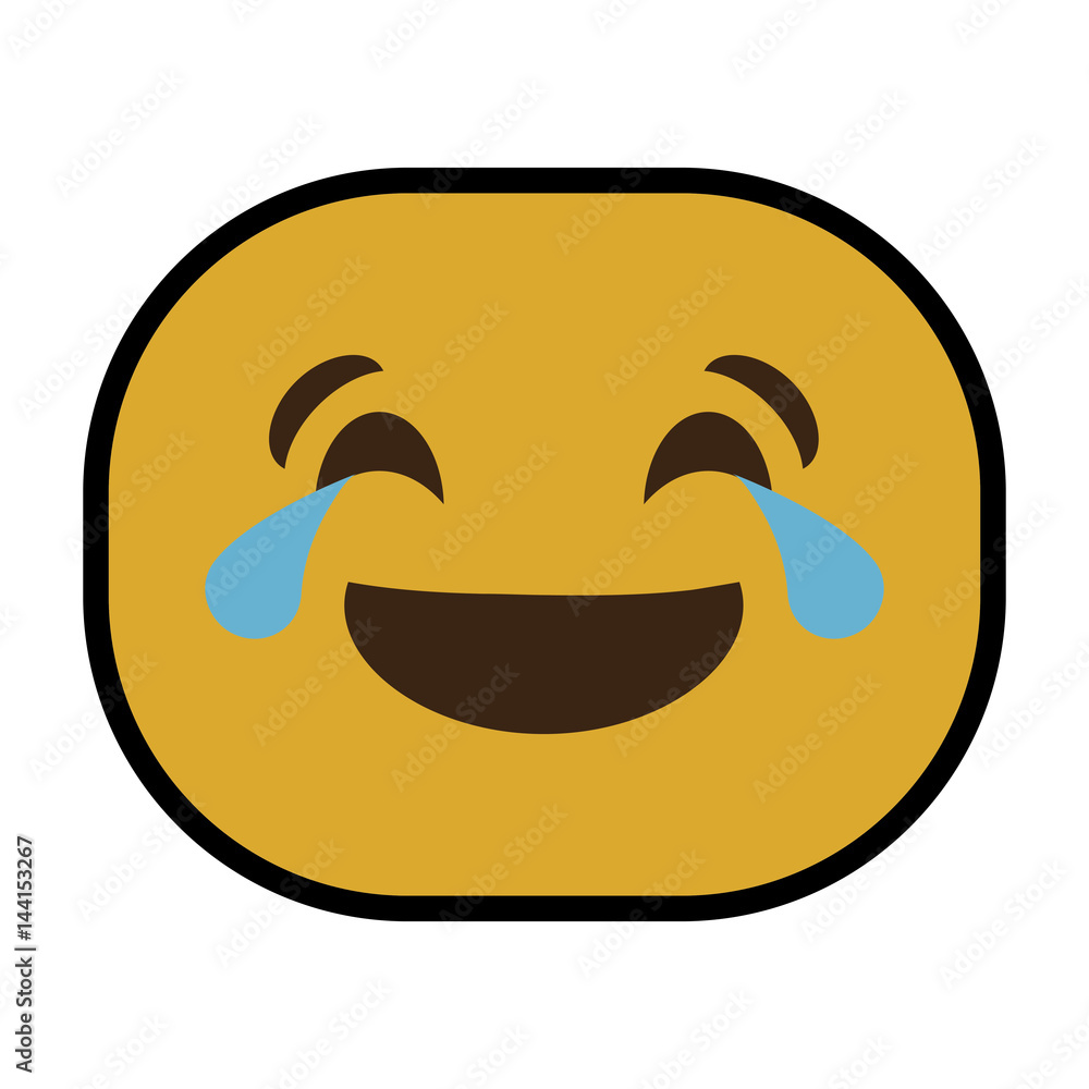 laughing cartoon face icon over white background. colorful design. vector illustration laughing cartoon face icon over white background. colorful design. vector illustration