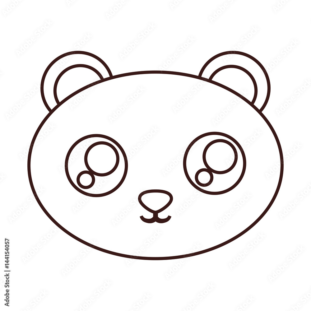 kawaii panda bear face icon over white background. vector illustration kawaii panda bear face icon over white background. vector illustration