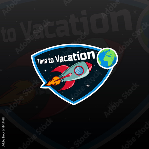 Space rocket ship logo