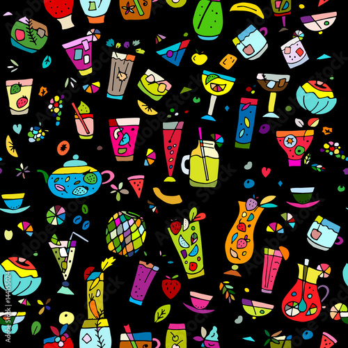 Cocktails collection, seamless pattern for your design