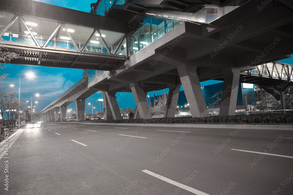 City road surface floor with viaduct bridge City road surface floor with viaduct bridge