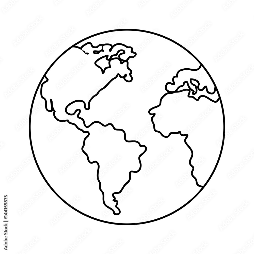 earth planet icon over white background. vector illustration