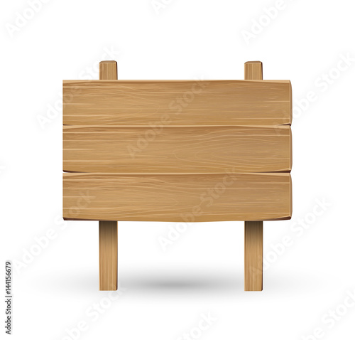 real wood board sign on a white background