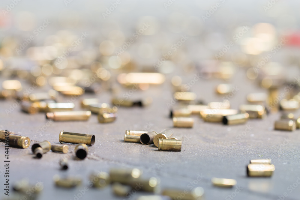 Spent shell casings. Spent shell casings.