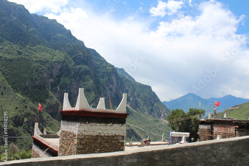 Traditional Tibetan Houses in Gyalrong Tibet Sichuan China Asia 