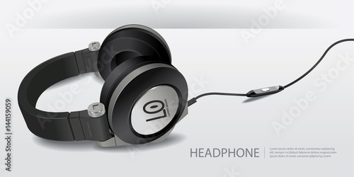 Realistic Headphones Isolated Vector Illustration