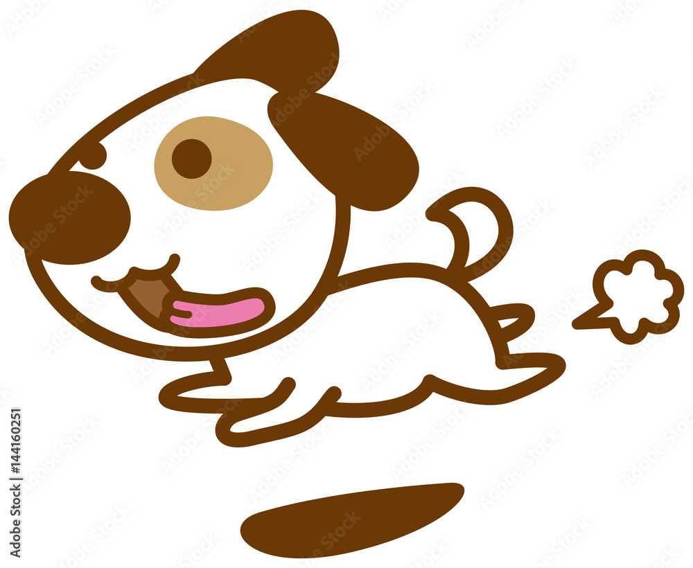 かわいい白い犬 走っているイメージイラスト Stock Vector Adobe Stock かわいい白い犬 走っているイメージイラスト Stock Vector Adobe Stock