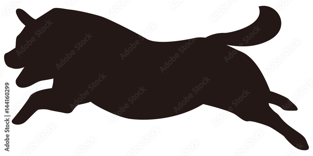 走る犬のシルエット Stock Vector Adobe Stock