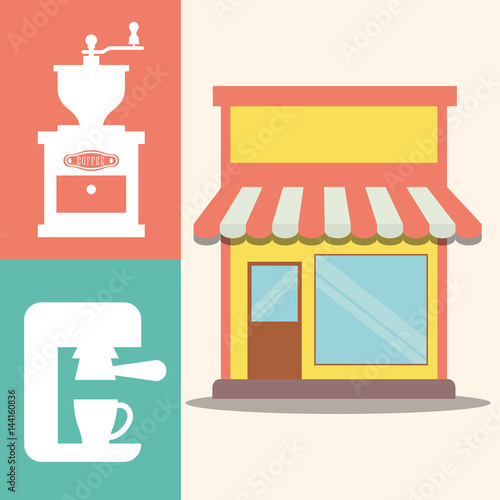 coffee shop machine maker image vector illustration eps 10