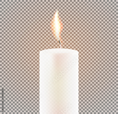 Candle Flame on Transparent Background.