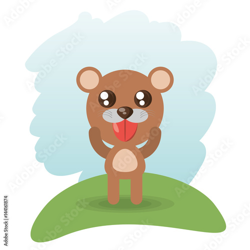 cute bear animal wildlife vector illustration eps 10