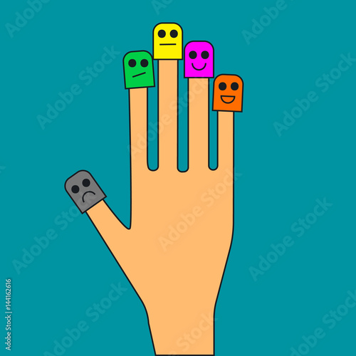 Smiley face on fingers
